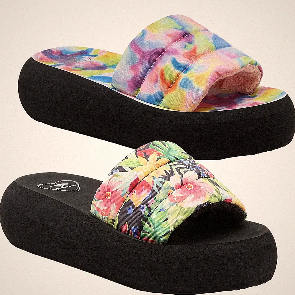 Rocket Dog Splash lässige Damen-Flip-Flop-Sandalen mit Keilabsatz Größen 4 bis 8
