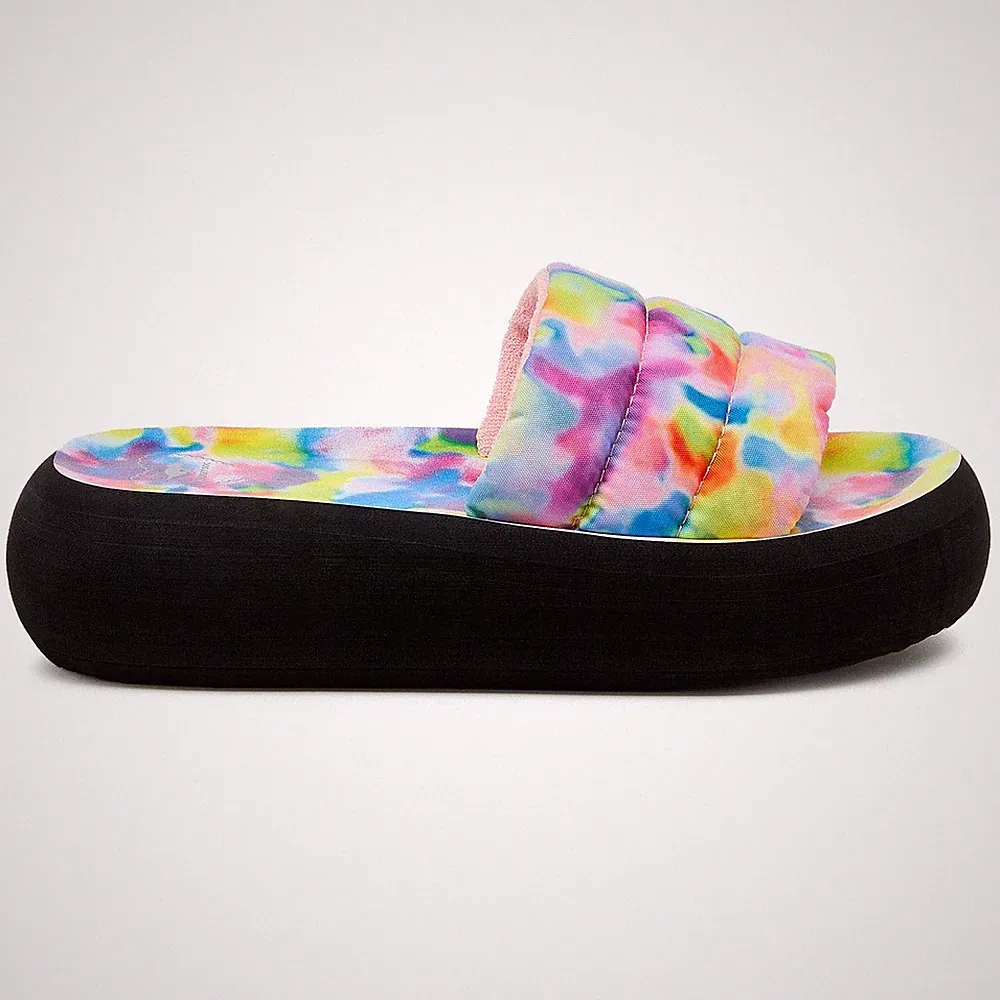Rocket Dog Splash Loyal Batik modische Damen-Plateausandalen Plateau-Pantoletten schwarz