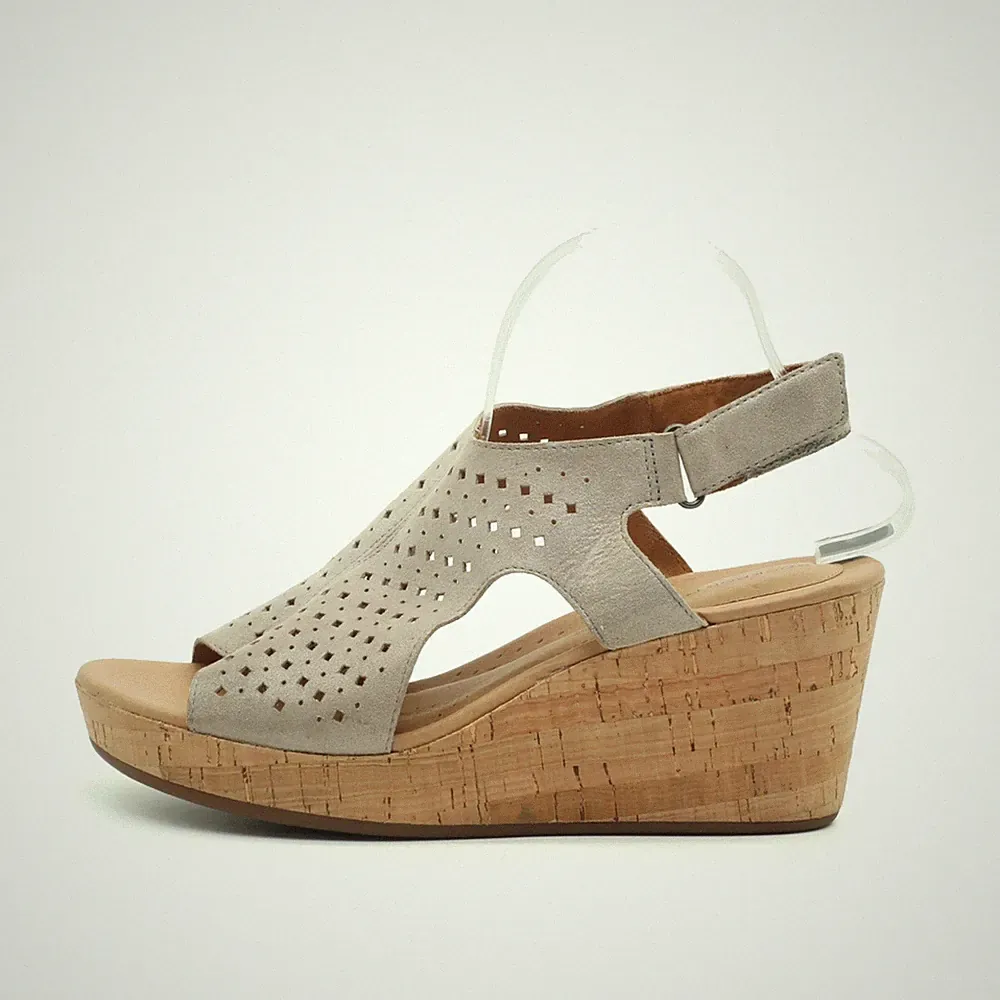 Rockport Damen Sandalen EU 41.5 CI0832 Beige Gepolsterte Innensohle Komfort