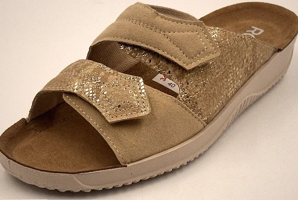 Rohde 8664 Beige Gr. 40 Damen Leder Pantoletten Sandalen UVP: 49,95€ (6070)