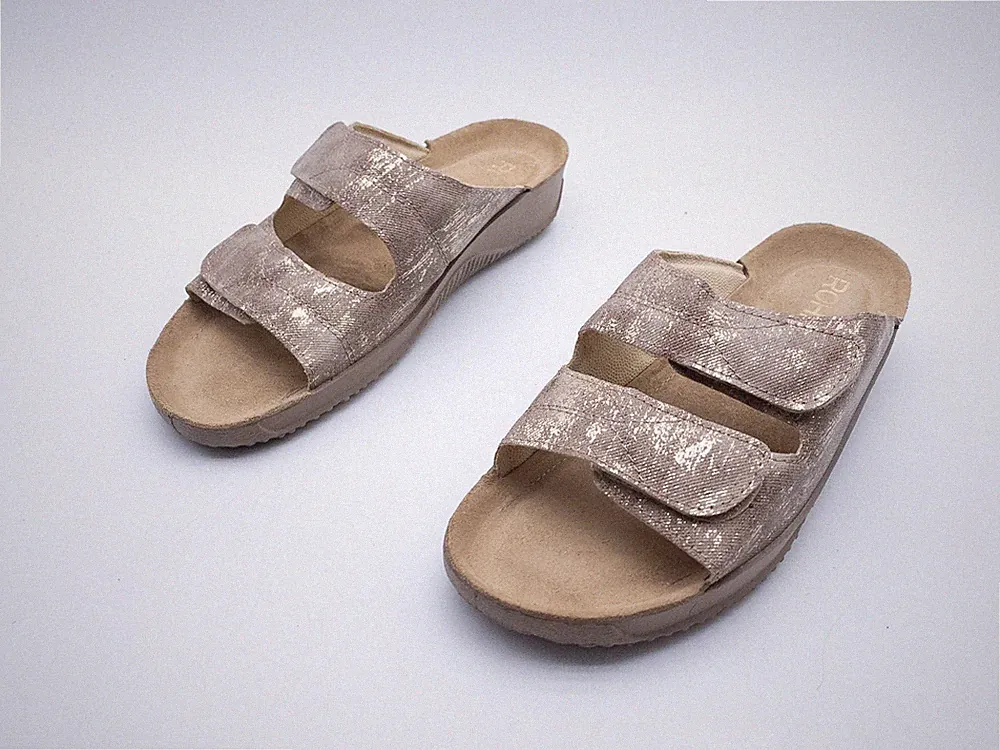 ROHDE Damen Pantolette Sandale Sommerschuhe Leder Gold Gr. 40 EU Art. 41805-99