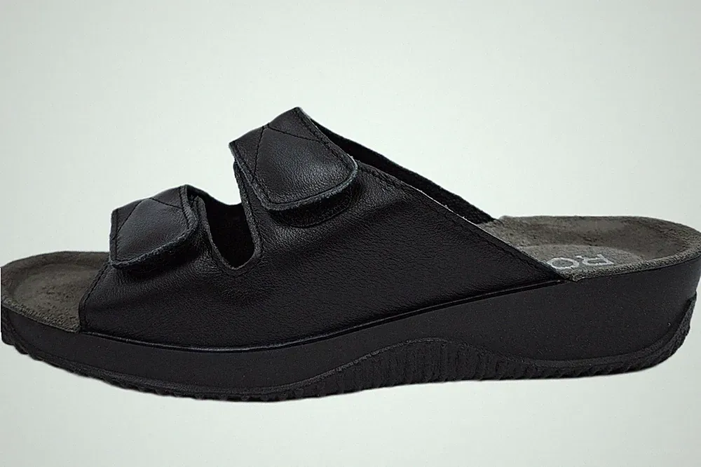 Rohde Leder Pantolette Schwarz 1940-90 Damen Schuhe