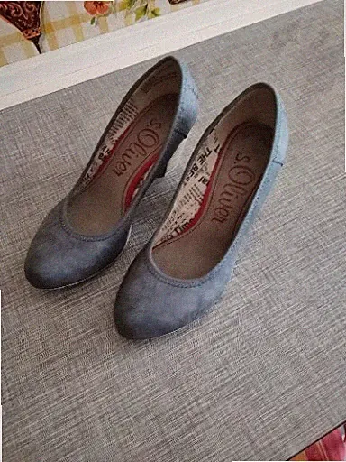 S Oliver Damenpumps Taubenblau Keilabsatz 7 Cm Neuwertig