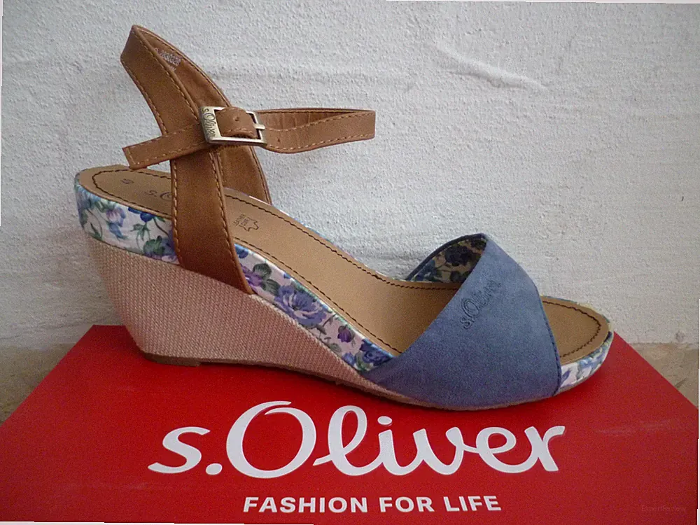 s.Oliver Sandale Sandalen Sandalette Sandaletten Schuhe blau bunt braun