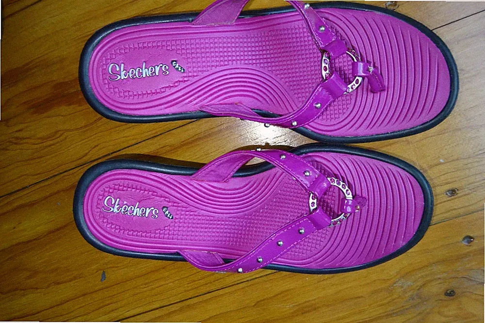 Sandale mit Keilabsatz (6cm) von Skechers , Pink, Gr.37 Top!!!