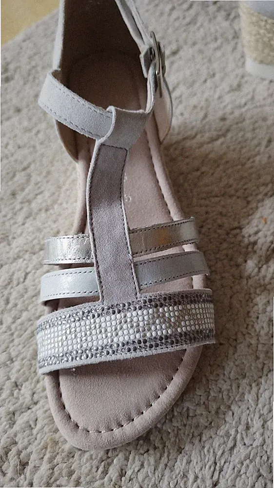 Sandalen 38 Gabor Blau Grau