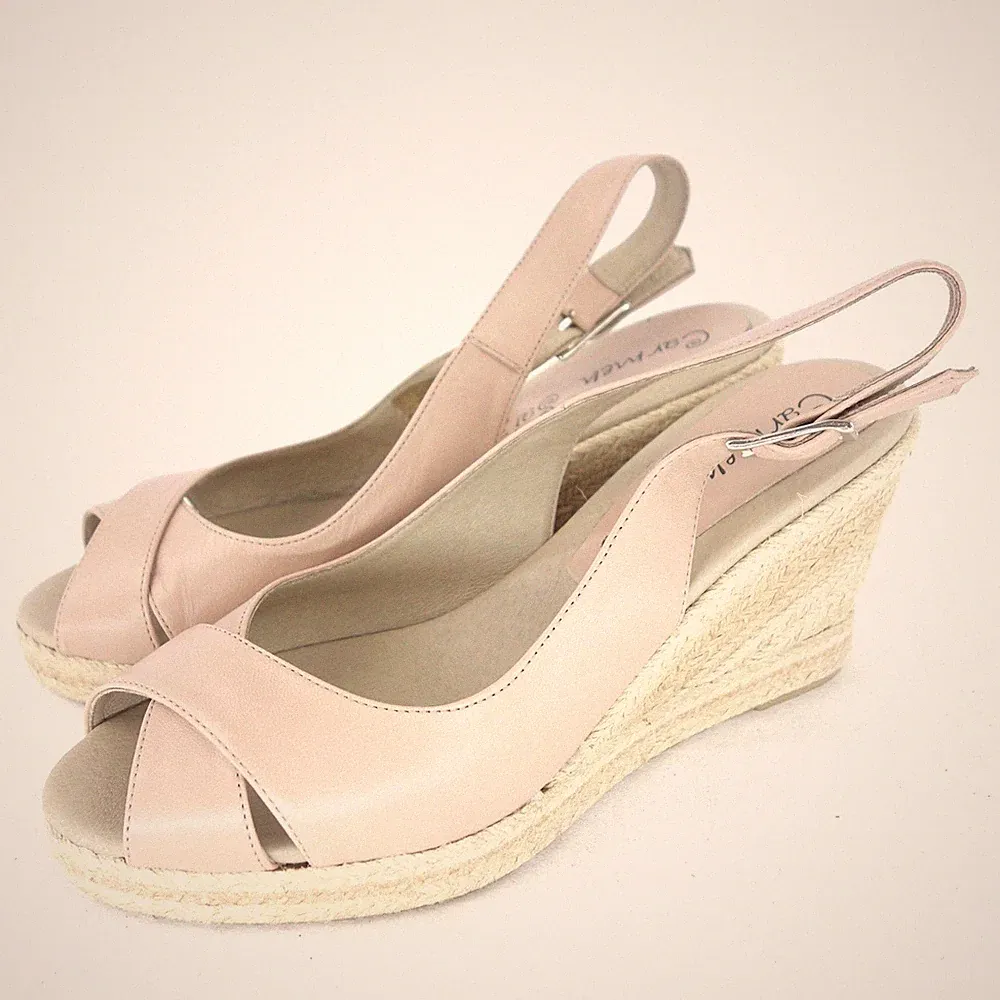 Sandalen CARMEN SAIZ Rosa Damen Sandaletten Espadrilles Pumps Leder Np 79 Neu