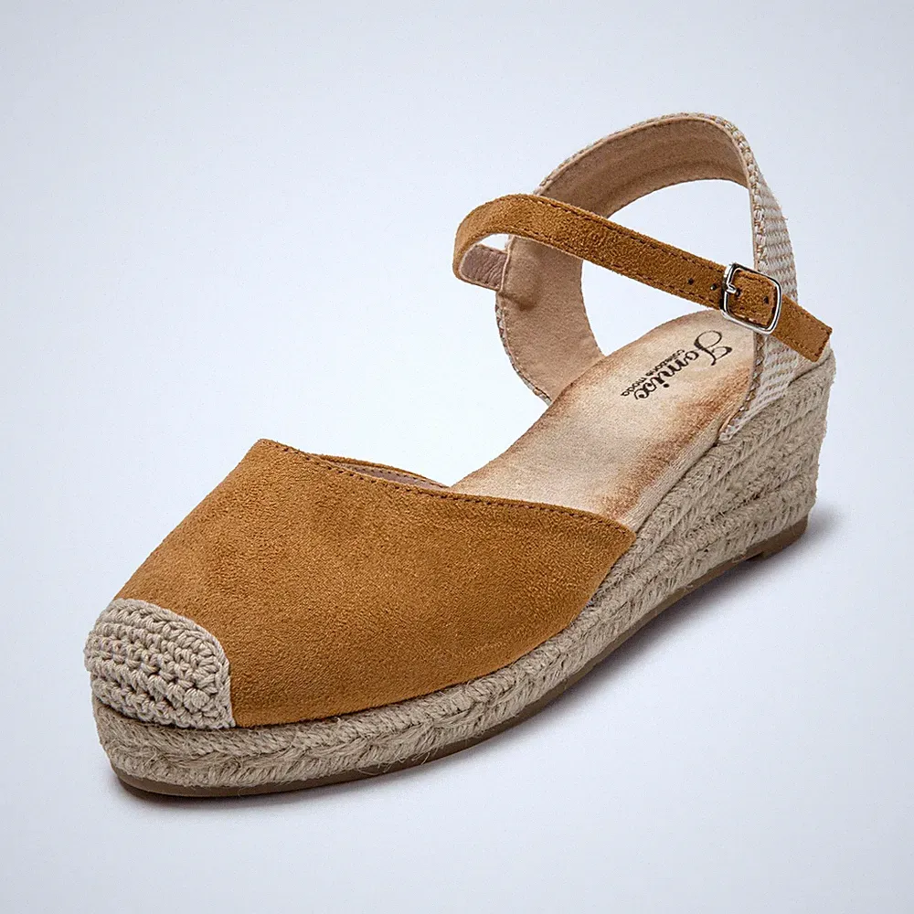 Sandalen Damen Espadrilles Plateau Wedges Sandaletten mit Geschlossene Elegan...