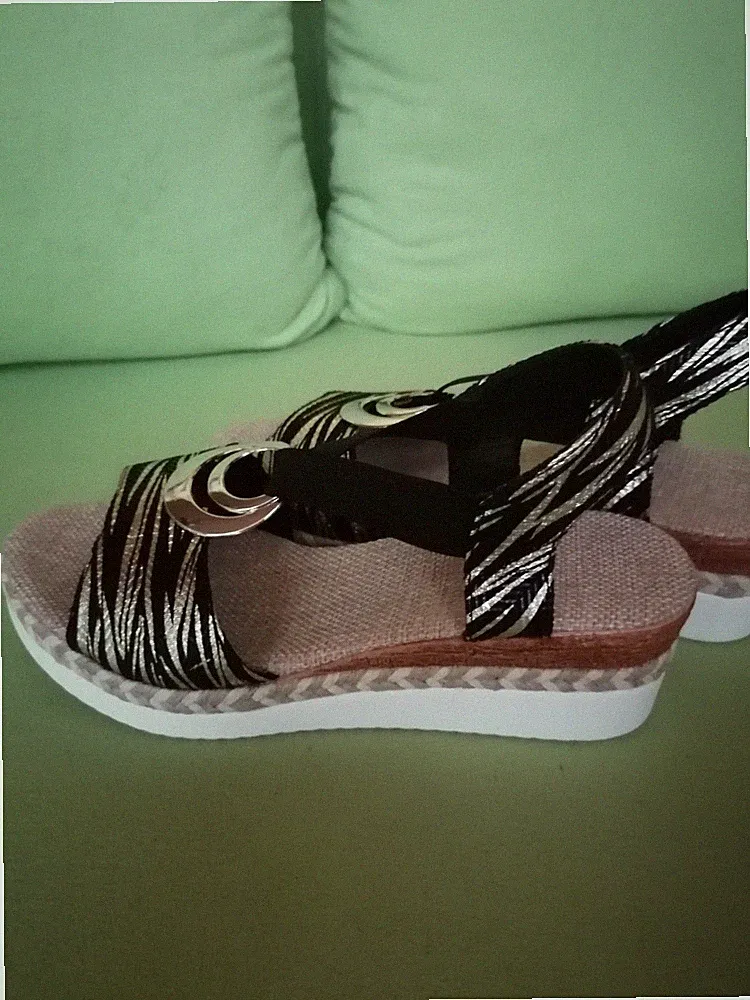 Sandalen - elegant - schwarz/goldfarben/braun/weiß - Damen Gr. 40 - NEU!