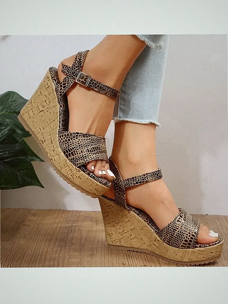 Sandalen Espadrilles Keilabsatz 11 cm Plateau schwarz Kunstleder 40323
