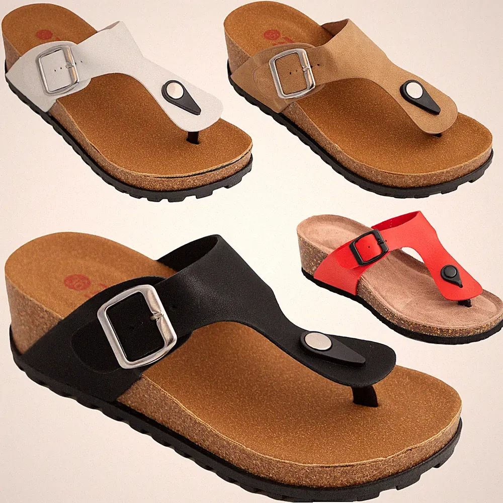 Sandalen Frau Flip-Flops Keilabsätze Komfortabel Sommer Casual Slipper Sabot Sea