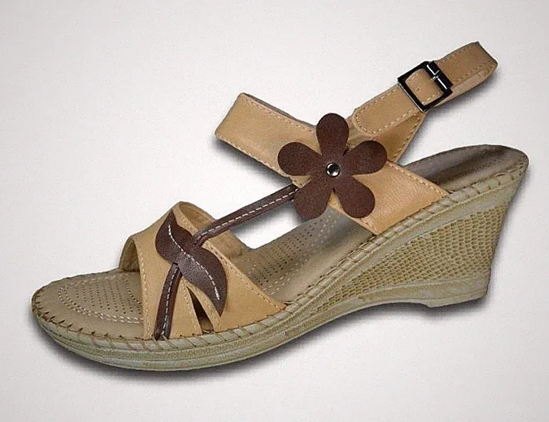 Sandalen Gr.36-41 Keilabsatz NEU mit Blumen Damen Schuhe Sandaletten 2580X