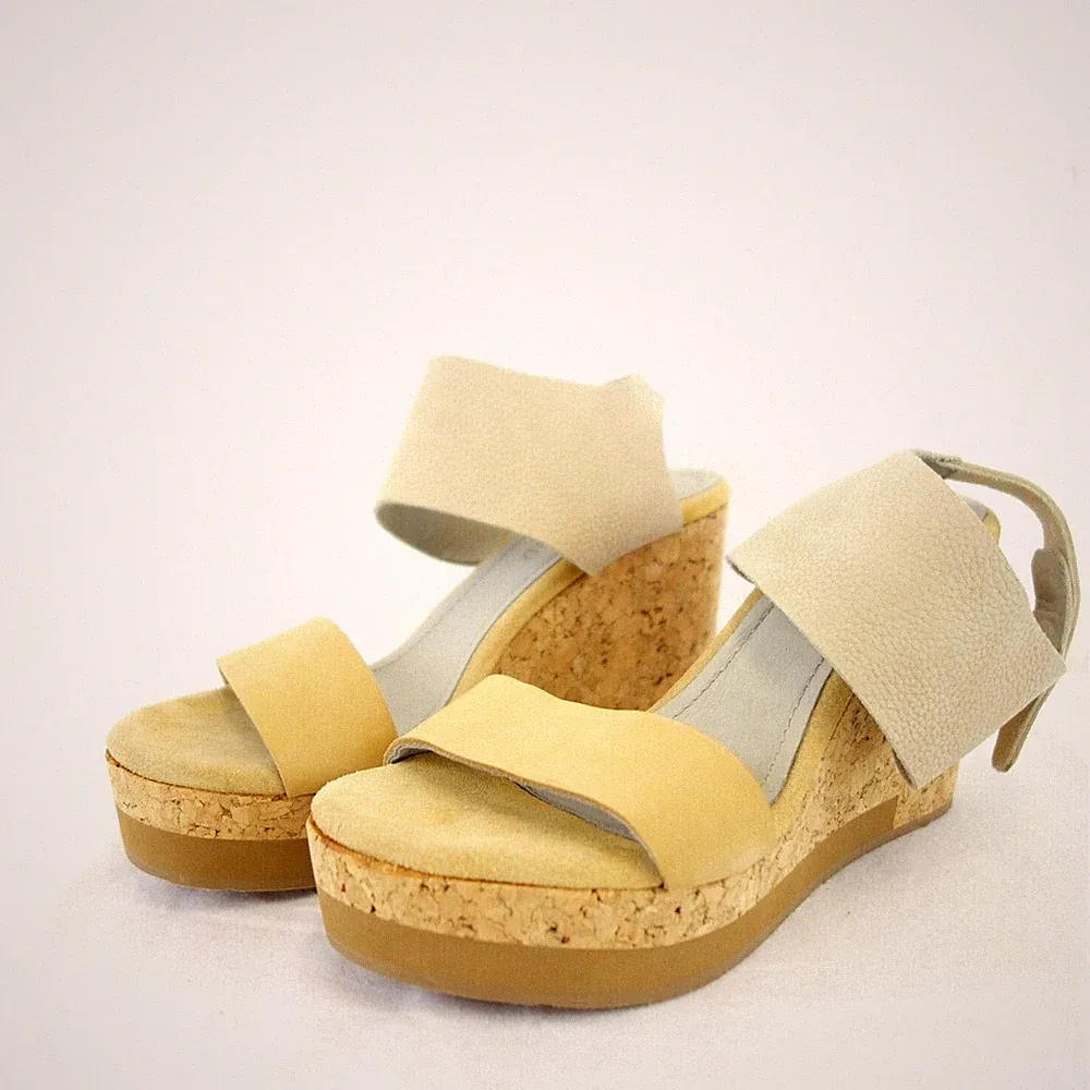 Sandalen Humanoid Beige 37 39 40 Damen Sommer Schuhe Wedge Leder Kork Np 279 Neu