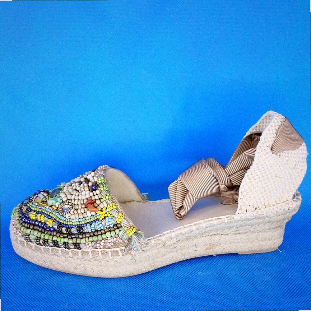 Sandalen IMAYIN Bunt Damen Espadrilles Schuhe Wedge Keilabsatz Sommer 42 Neu