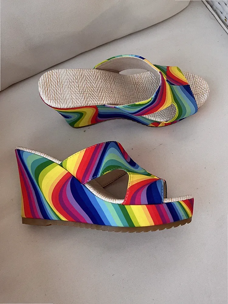 Sandalen Keilabsatz 10 cm Absatz Schuhe Reinbow Gr 39 NEUwertig