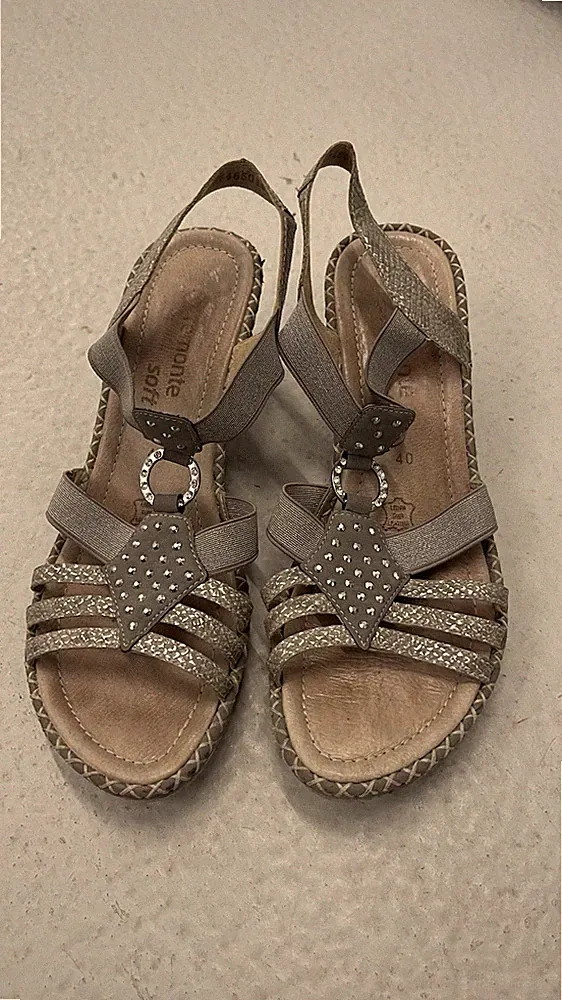Sandalen • Keilabsatz • Rieker • Remonte Soft • 40 • Grau
