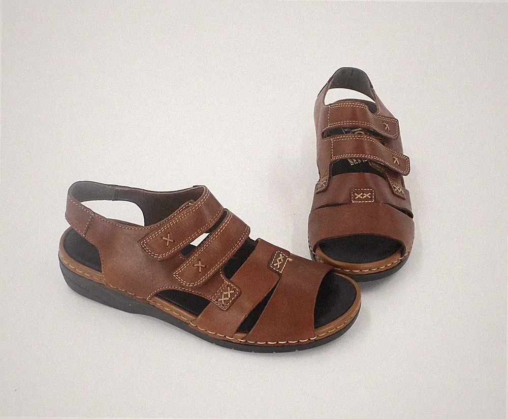 Sandalen Rieker Antistress Klettverschluss Slingback Leder braun Gr. 37