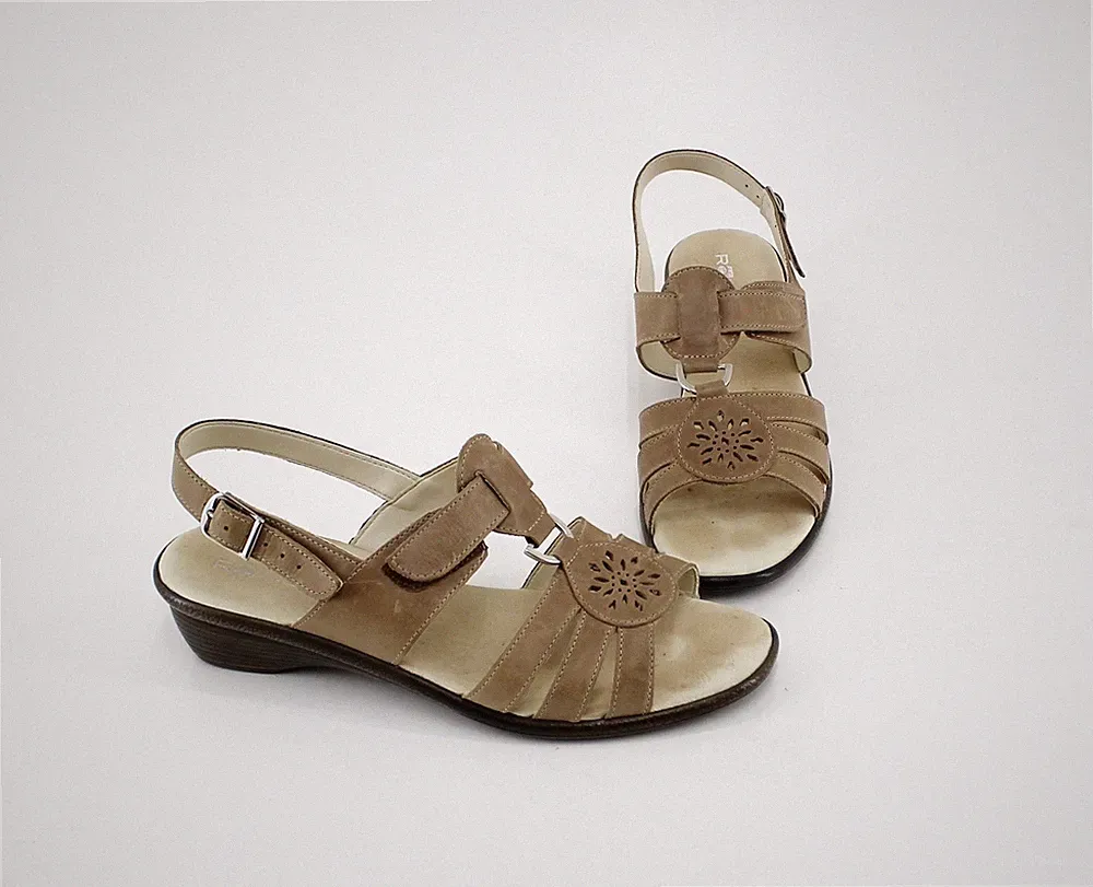Sandalen Rohde Keilabsatz Leder braun Gr. 41