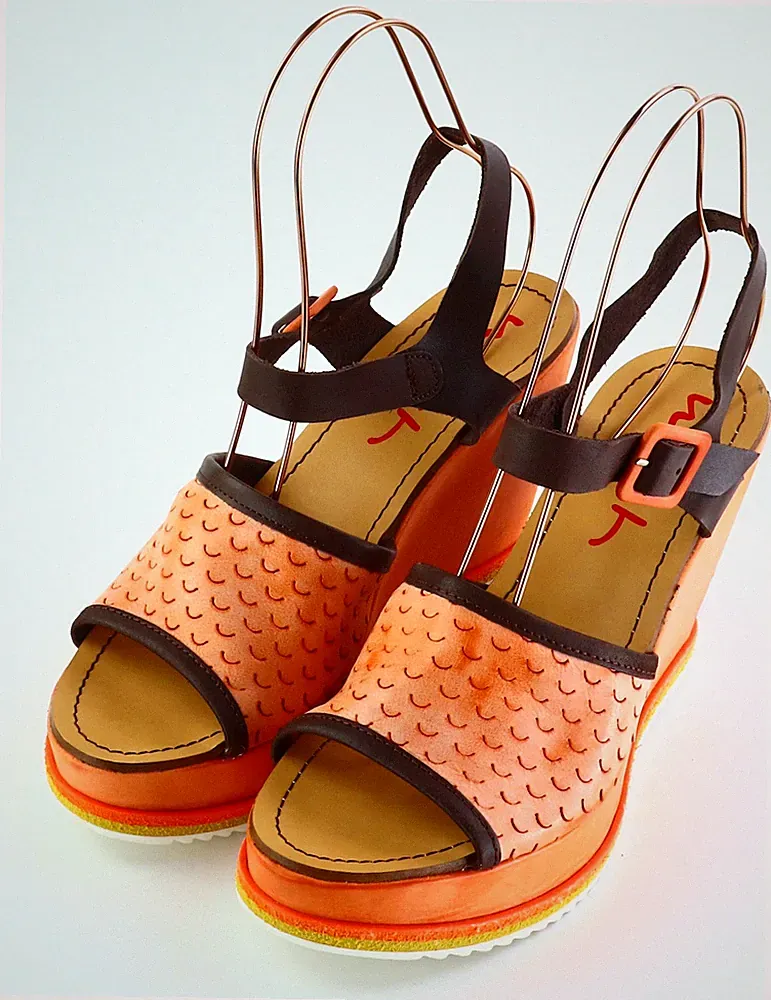 Sandalette Gr. 40 Orange Damen Sommer-Schuhe Freizeitschuhe RPW