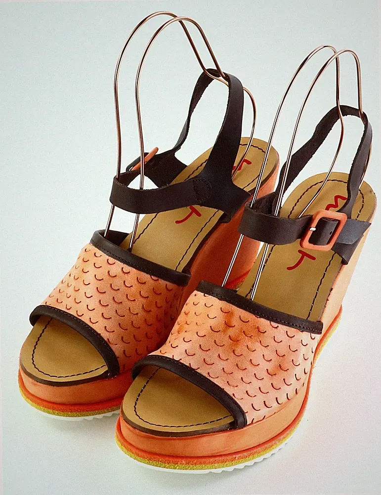 Sandalette Gr. 41 Orange Damen Sommer-Schuhe Freizeitschuhe RPW