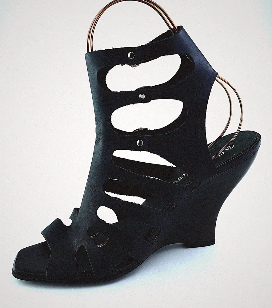 Sandalette mit Keilabsatz Gr. 41 Schwarz Schuhe UVP:79,90 RPW