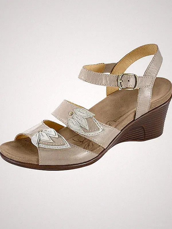 Sandalette Sandale Damen Schuhe Kilsandalette Leder beige 42 8