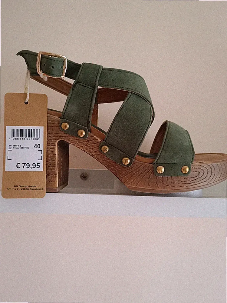 Sansibar Sandalen*Echtleder*40*Neu*Sommerschuhe*Olivgrün