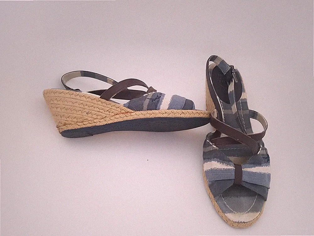 Sansibar Sommer Pumps Sandalen Keilabsatz Peep To Gr. 40