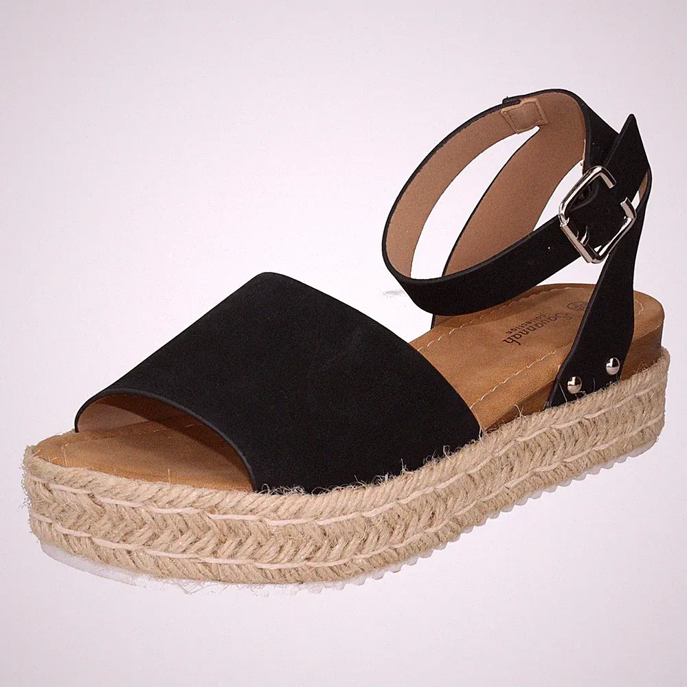 Savannah Damen Plateaukeil Keilabsatz Mule Sandalen Wide Fit