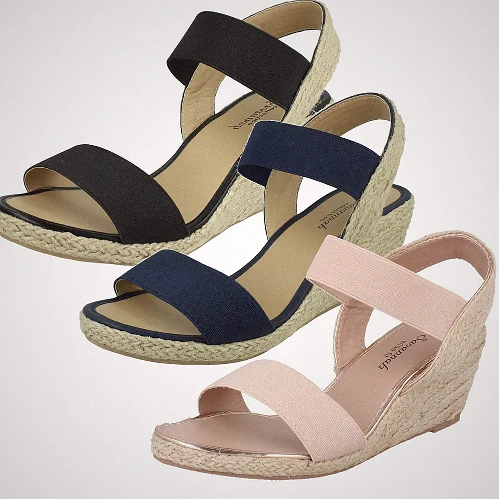 Savannah Damen Sandalen Keilabsatz Weite Passform "F2R292" Nude Schwarz Navy