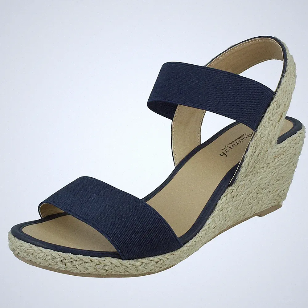 Savannah Damen Sandalen Keilabsatz Weite Passform "F2R292" Nude Schwarz Navy
