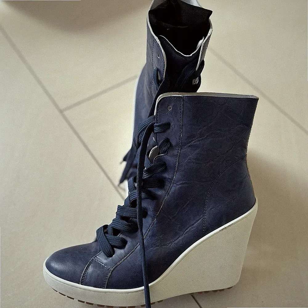 Schnüstiefel Sommer Damen Gr. 39 Hogan, Sohle 2 cm Plateau + 8cm Absatz