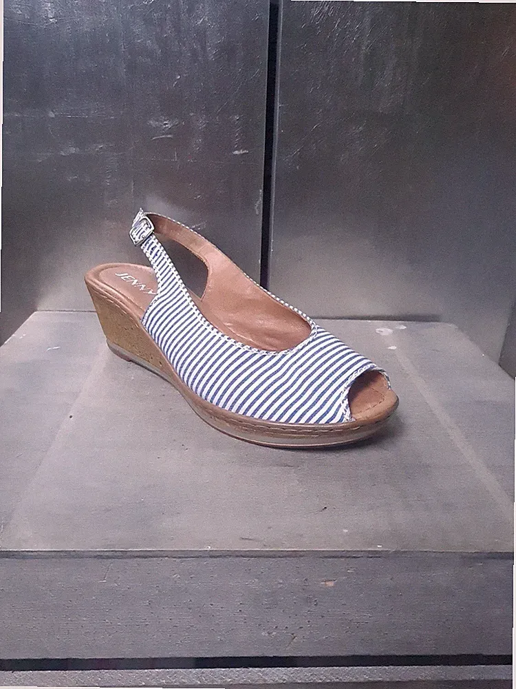 Schöne Jenny by ARA Slingback Gr 41 weiß blau Sandaletten Sandalen Pumps 2085