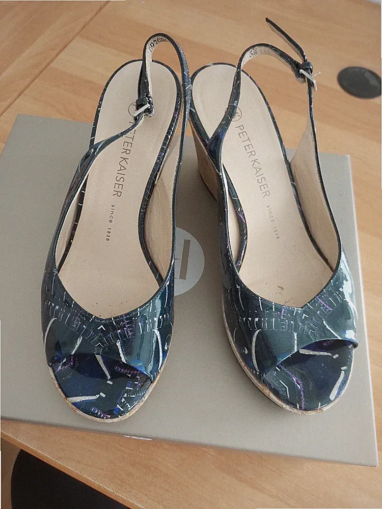 Schuhe Damen Peter Kaiser Korkabsatz Designerschuhe Gr. 39 EU fast neu!