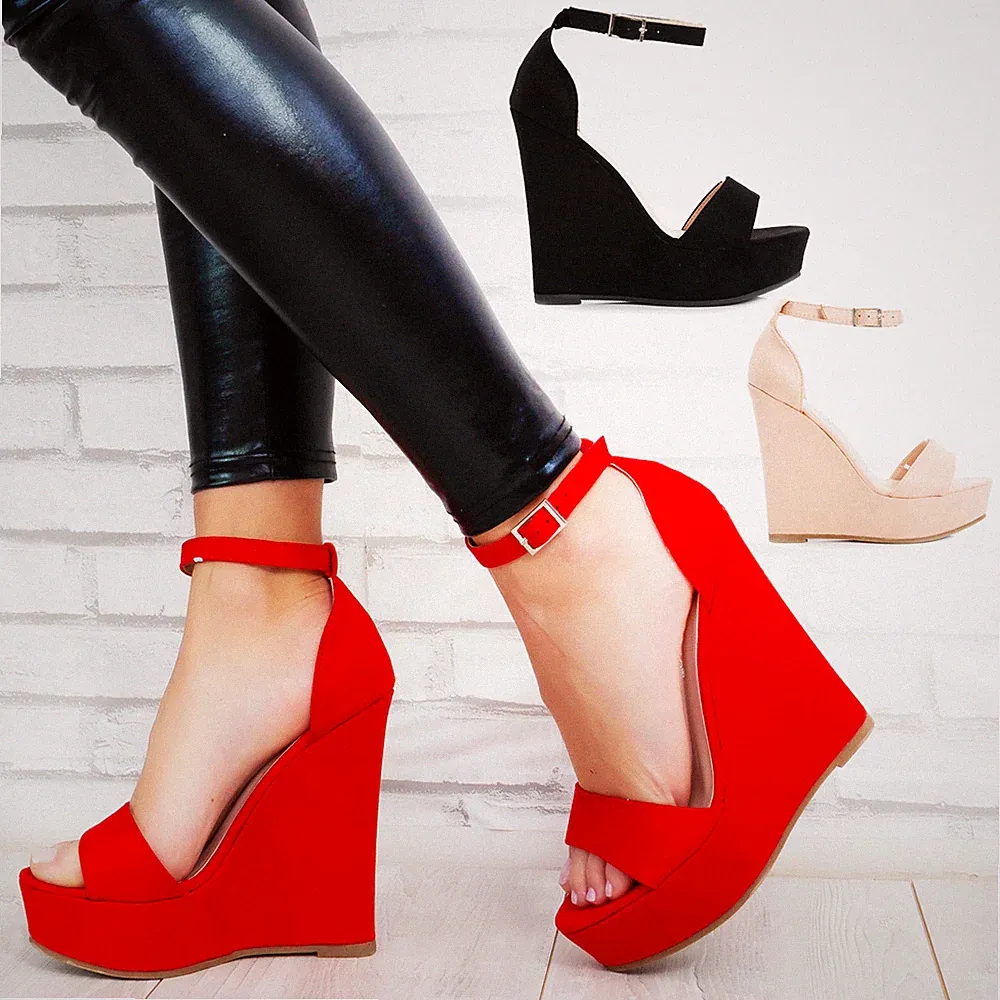 Schuhe Damen Sandalen Keile Ökoleder Gämse Absätze Zatteroni Toocool P4Z14388-5