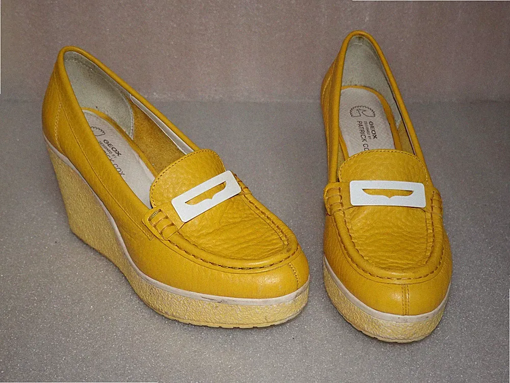 Schuhe GEOX gelb designet by Patrick Cox 41 Leder