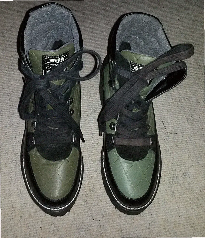 Schwarz-grüne Schnürstiefelette von SIXTYSEVEN , Größe 37
