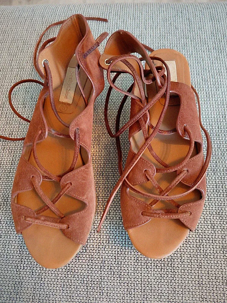See by Chloé Keilsandalen - Gr. 38 - Farbe Cognac/Gold