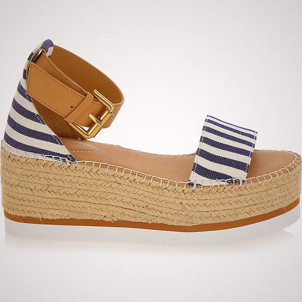 See by Chloè, Plateau Sandale gestreift, Espadrilles Streifen Plateau Glyn Seasonal