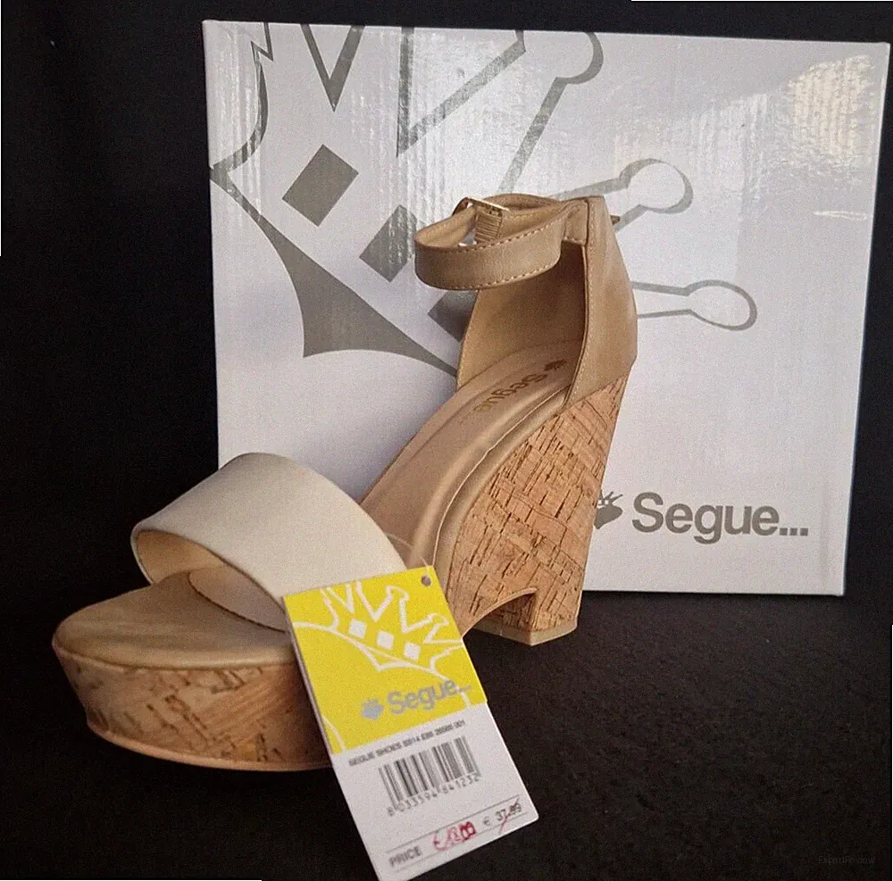 Segue Italy Keil Damen Sandalen Keilabsatz Sommersandalen Weiß / Beige Gr. 39