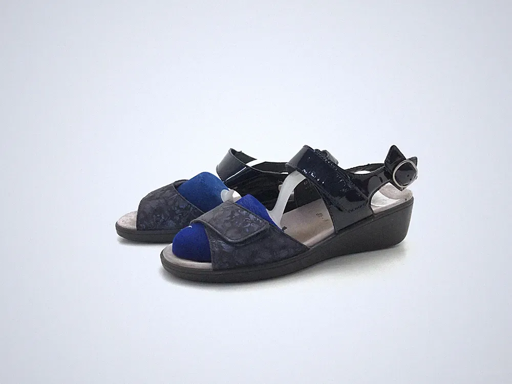 Semler Damen Sandale Sandalette Pantolette Blau Gr. 42,5 (UK 8,5)