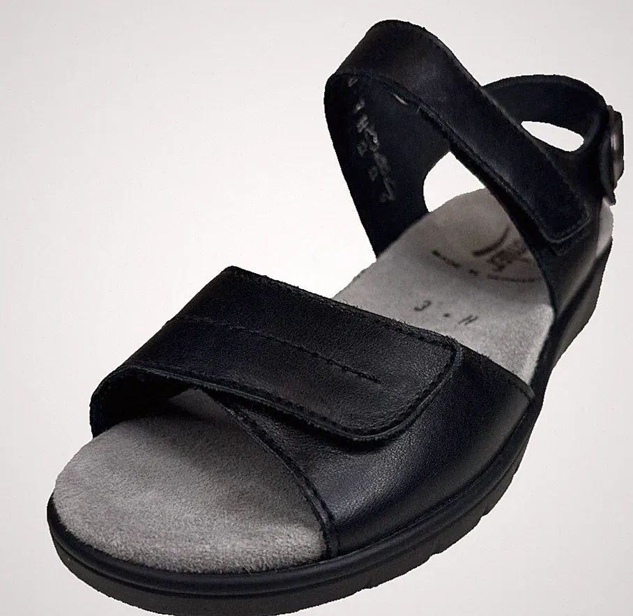 Semler Dunja D4045 bequeme Damensandale Leder Schwarz NEU Größe 35,5