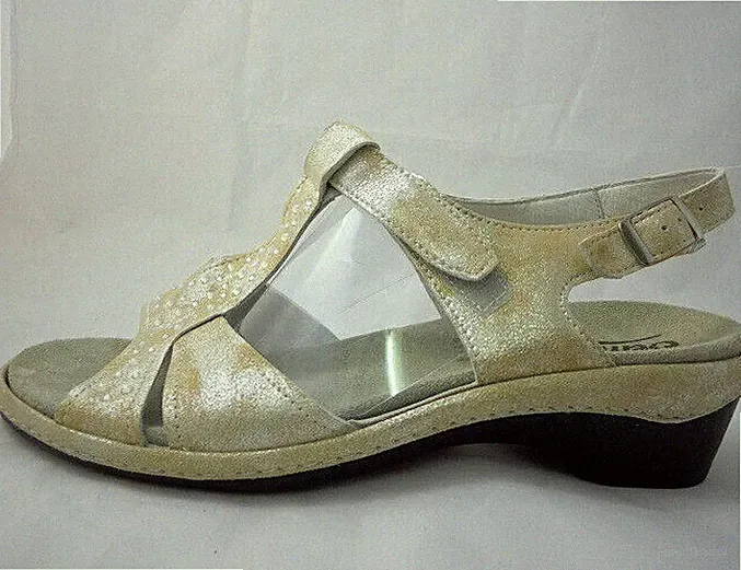 Semler Sandale Sandalette Damen Schuhe Leder Klettverschluss Weite H 8,5 42,5