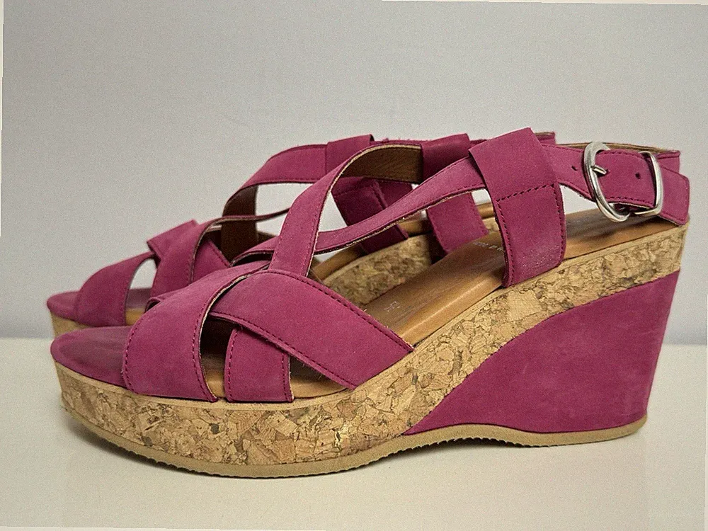 Semler Wedge Sandalen 5.5 G /38.5 Sandalette Pantolette Nubuk Kork Pumps 9631