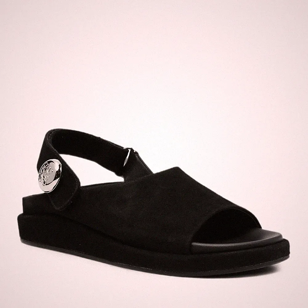 Sergio Moretti Damen Schwarze Keilabsatz Wildledersandalen Peeptoe