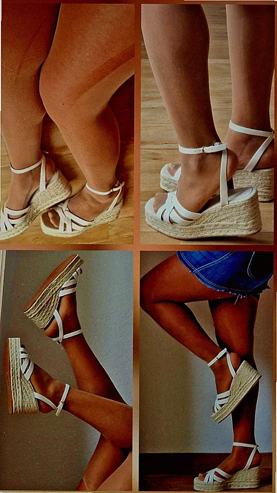 ꧁Sexy H&M Keilabsatz Sandalette Weiß ꧂ Ideal für Sommer
