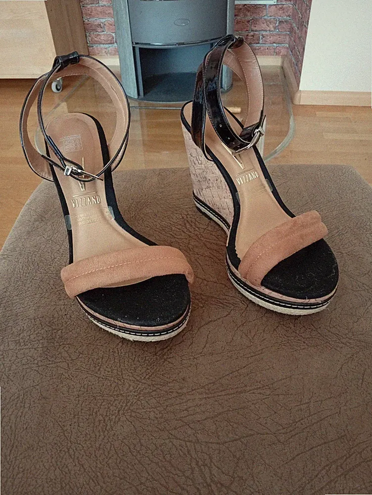 Sexy Kork Keilabsatz Heels von VIZZANO in Gr. 41 Farbe bunt Made in Brasilien
