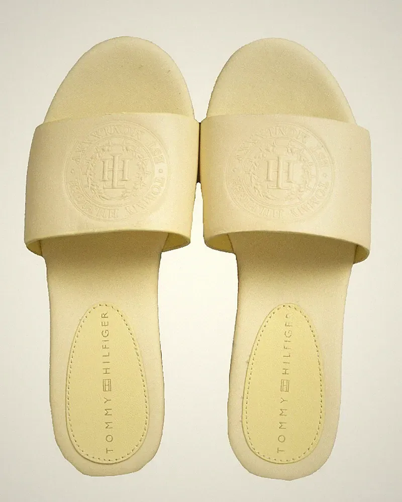 SG Damen Hausschuhe TH TOMMY HILFIGER Clogs Keilabsatz Meer oder Pool Artikel FW0F