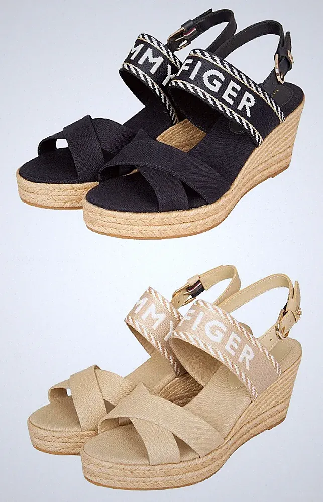 SG Damen Sandale TOMMY HILFIGER mit Keilabsatz und Knöchelbund Artikel