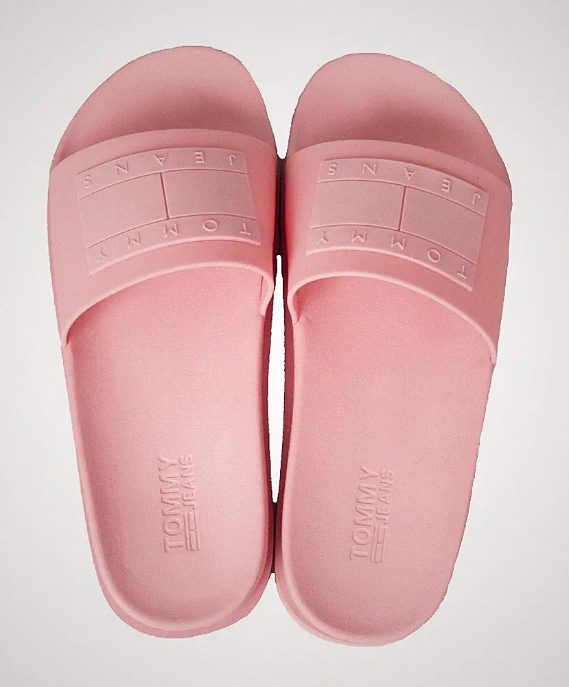 SG Damen Slipper TOMMY HILFIGER JEANS Slide Keilabsatz Meer oder Pool Artikel EN0EN